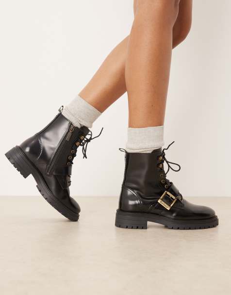 Barbour Ouseburne lace up boots in black glace - view 1