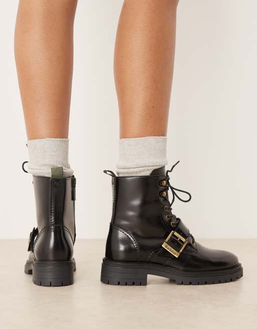 Barbour Ouseburne lace up boots in black glace , 3 of 4