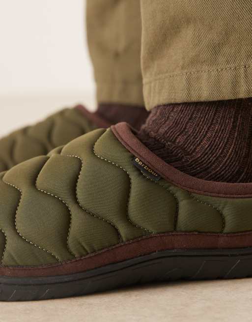 Barbour Outdale slipper in olive green/brown - MGREEN, 2 of 4