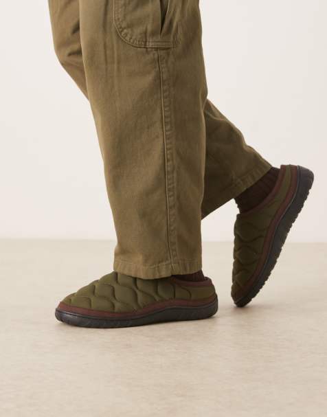 Barbour Outdale slipper in olive green/brown - view 1
