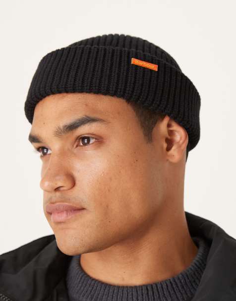 Barbour oversized beanie hat in black - view 1