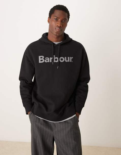 Barbour oversized brushed Nicholas hoodie in black - view 1