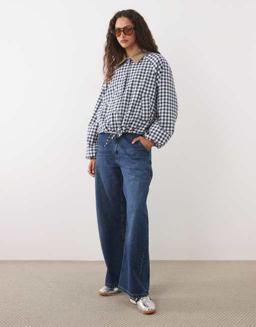 Barbour Ovingham contrast collared jacket in blue gingham , 2 of 4
