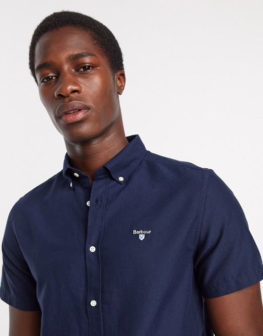 Barbour oxford short sleeve shirt in navy