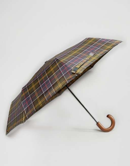 Barbour - Parapluie télescopique à carreaux écossais classiques