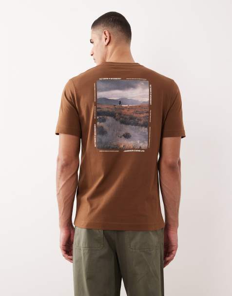 Barbour parkend photographic relaxed t-shirt in umber - view 1
