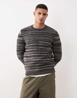 Barbour pateley crew neck sweater in inky marl-Blue