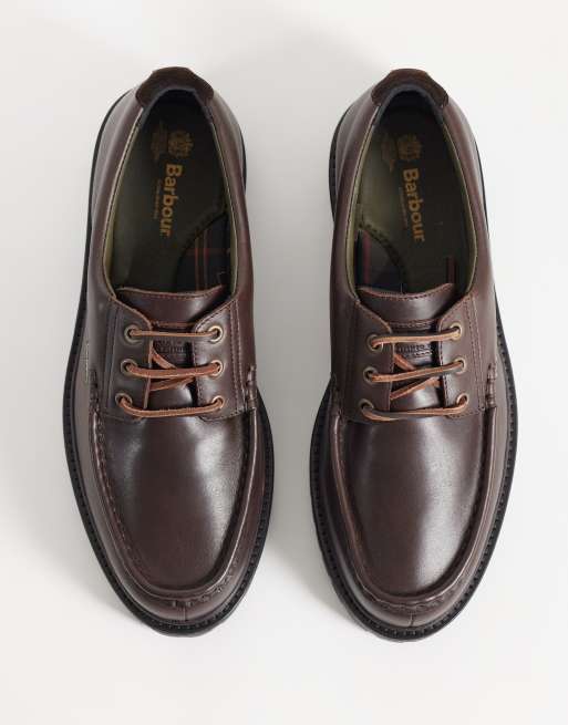 Barbour Paxton Derby suede leather boat shoe in dark brown, 2 of 4