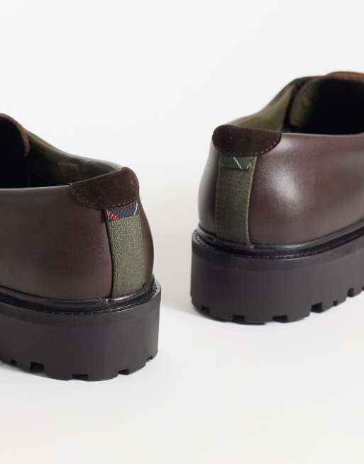Barbour Paxton Derby suede leather boat shoes in dark brown, 3 of 4
