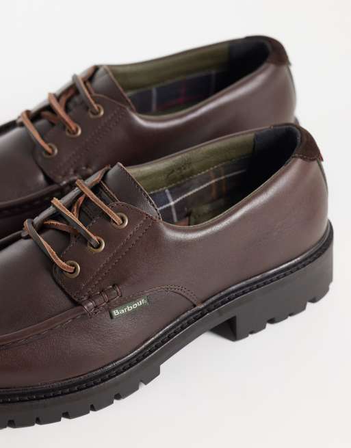 Barbour Paxton Derby suede leather boat shoes in dark brown, 4 of 4