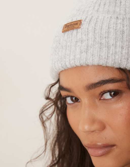 Barbour Pendle beanie hat in light grey, 2 of 3