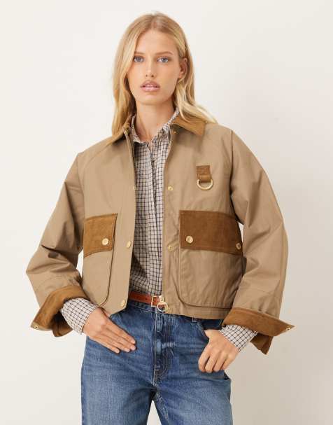 Barbour Phoebe casual jacket in military brown/navy - view 1
