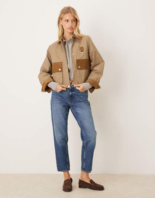 Barbour Phoebe casual jacket in military brown/navy , 2 of 4