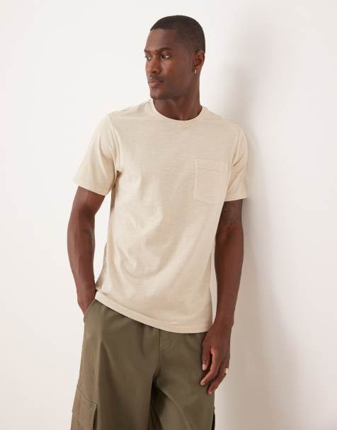 Barbour pigment dyed slub t-shirt in oatmeal - view 1