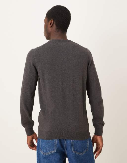 Barbour Pima cotton crew neck sweater in charcoal - CHARCOAL, 3 of 5
