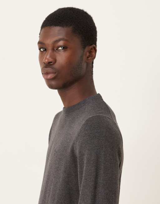 Barbour Pima cotton crew neck sweater in charcoal - CHARCOAL, 4 of 5