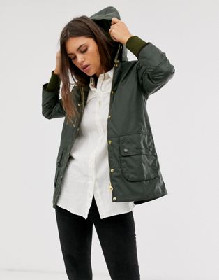 barbour lightweight hooded bedale waxed cotton jacket
