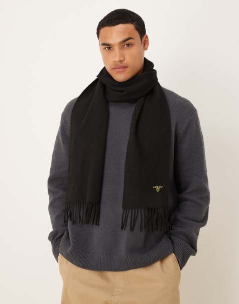 Barbour plain lambswool scarf in black - view 1