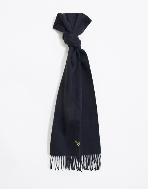Barbour plain lambswool scarf in black
