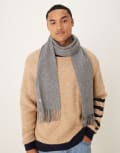 [Barbour] Barbour plain lambswool scarf in light grey marl One Size light grey marl