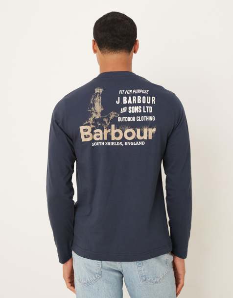 Barbour Pointer ls graphic t-shirt in navy - view 1