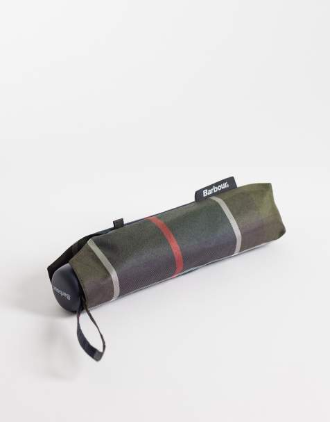 Barbour Portree tartan check umbrella in green - view 1