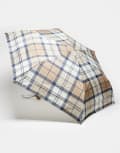 [Barbour] Barbour Portree umbrella in hessian navy tartan One Size Navy tartan