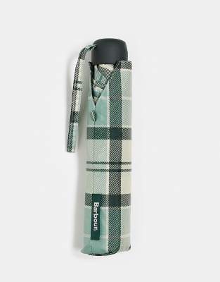 Barbour Portree umbrella in light blue check