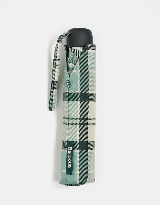 Barbour Portree umbrella in light blue check