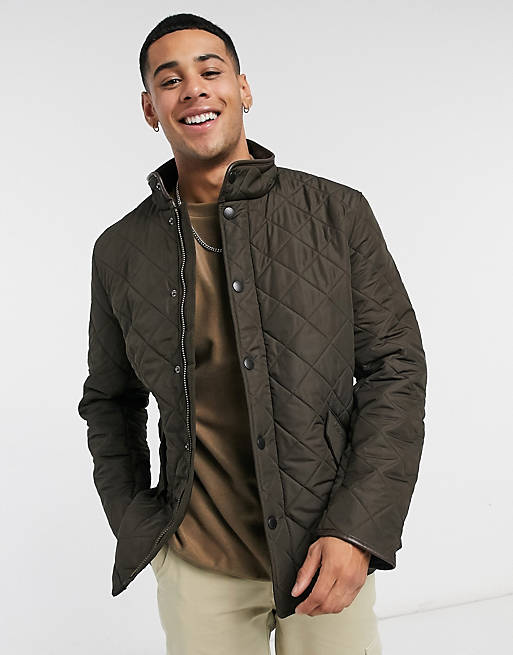 Barbour Powell quilt jacket in olive | ASOS