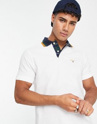 Barbour prep tipped polo in white
