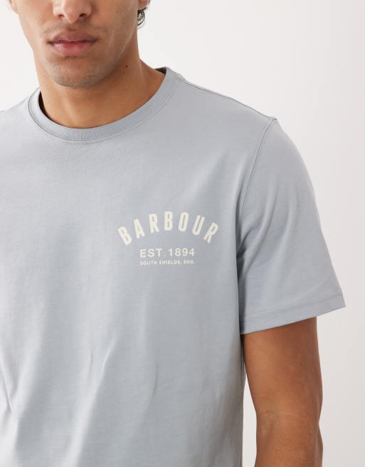 Barbour Preppy logo t-shirt in light blue, 3 of 5