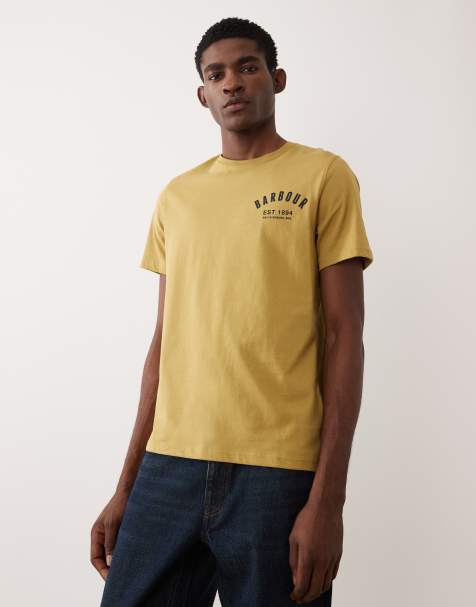 Barbour Preppy logo t-shirt in mustard green - view 1