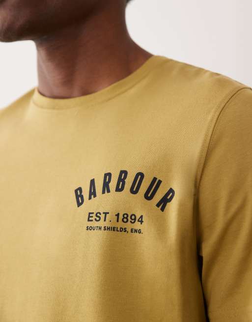 Barbour Preppy logo t-shirt in mustard green, 5 of 5