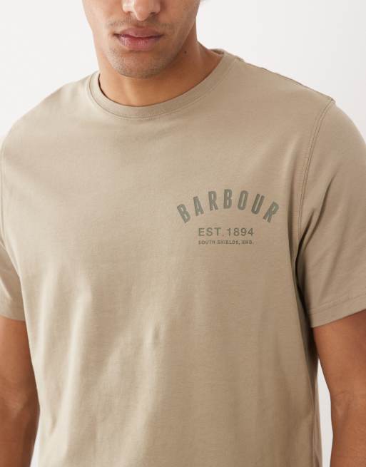 Barbour Preppy logo t-shirt in stone, 5 of 5
