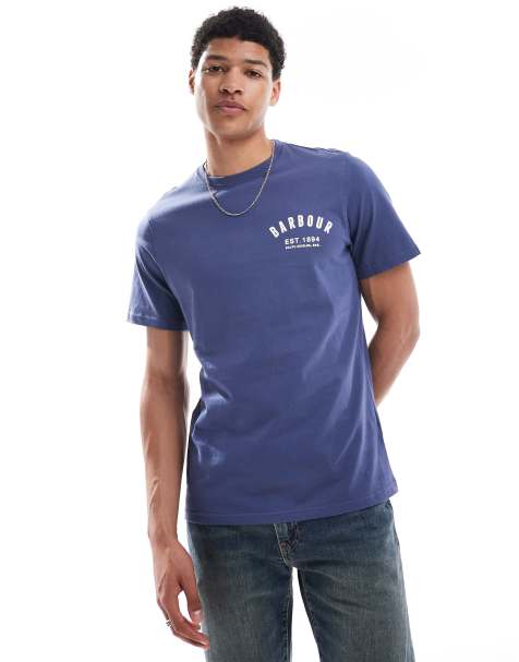 Barbour preppy t-shirt in mid blue - view 1