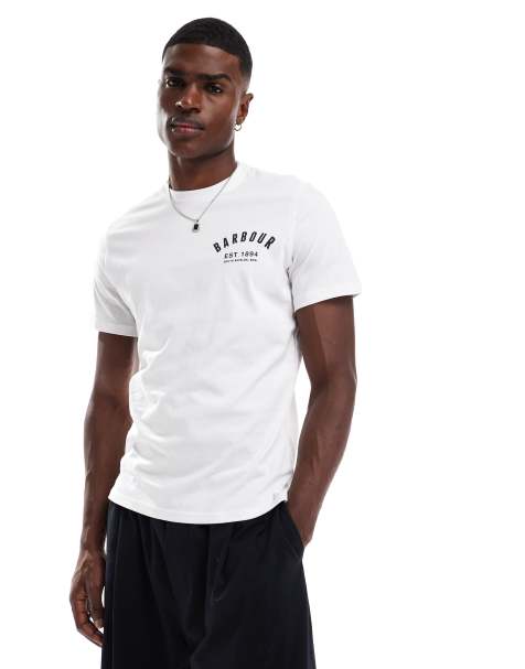 Barbour preppy t shirt in white - view 1