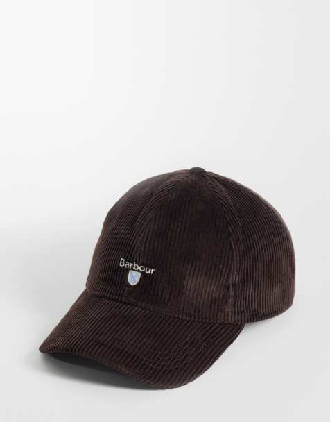 Barbour Preston cord logo cap in brown - view 1