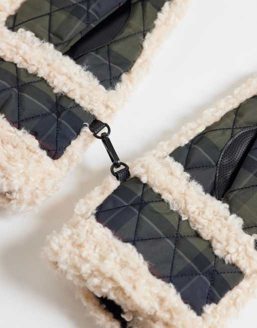 Barbour Primrose waterproof mittens with faux fur trim in black, 2 of 3