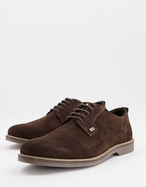 Barbour Raby suede derby shoes in brown