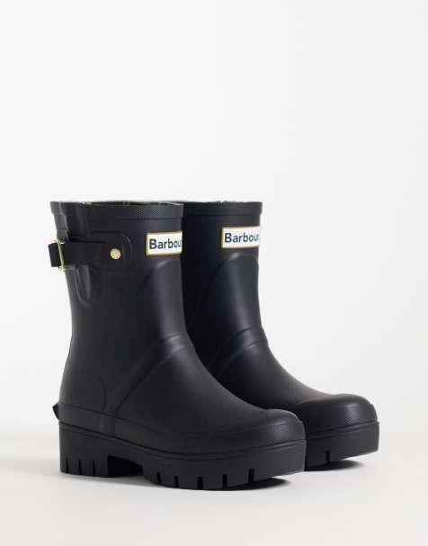 Barbour Raelynn buckle welly boots in black - view 1
