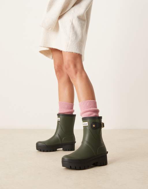 Barbour Raelynn wellington boots in olive/black, 4 of 4