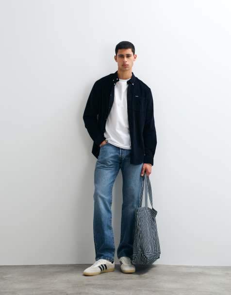 Barbour Ramsey long sleeve tailored cord shirt in navy - view 1