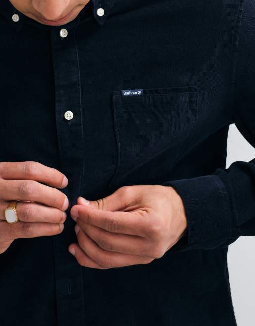 Barbour Ramsey long sleeve tailored cord shirt in navy, 2 of 5