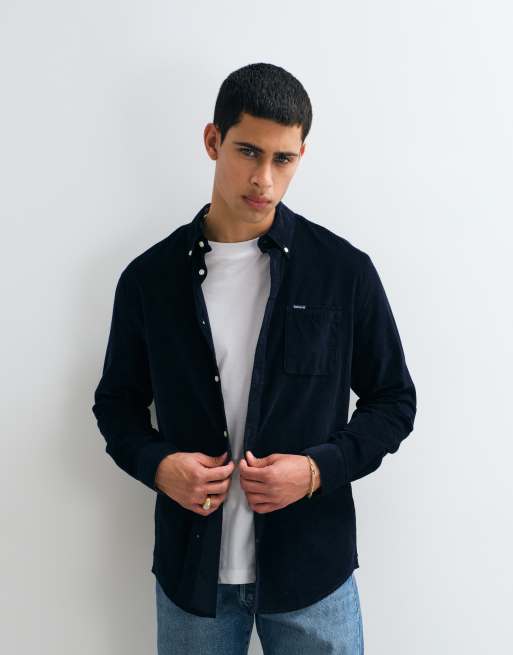 Barbour Ramsey long sleeve tailored cord shirt in navy, 5 of 5