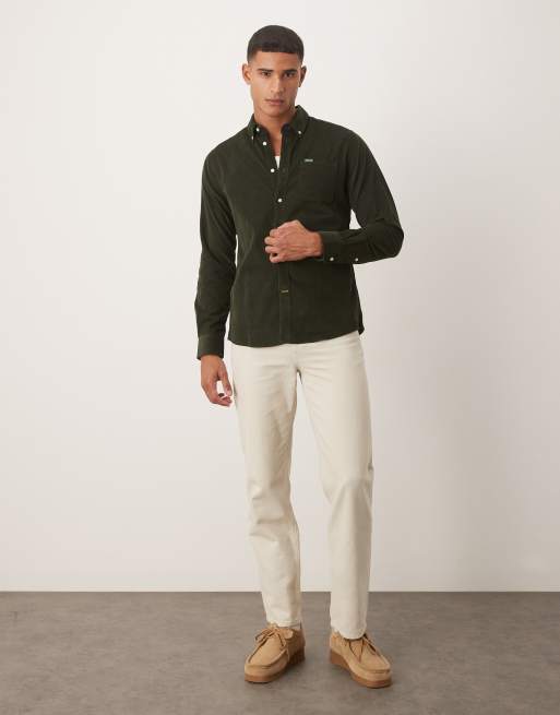 Barbour Ramsey tailored cord shirt in dark green - DGREEN, 2 of 5