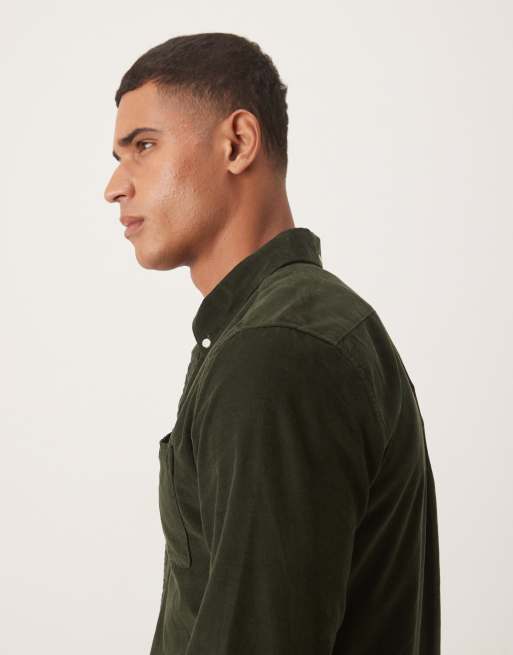 Barbour Ramsey tailored cord shirt in dark green - DGREEN, 4 of 5