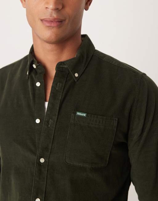 Barbour Ramsey tailored cord shirt in dark green - DGREEN, 5 of 5
