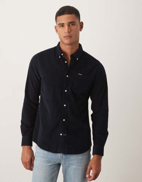 Barbour Ramsey tailored cord shirt in navy - view 1