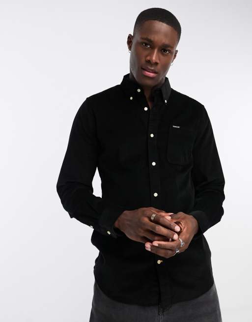 Barbour Ramsey tailored shirt in black | ASOS